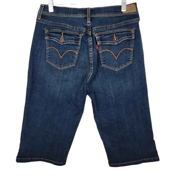 LEVI'S 515 Skimmer Mid Rise Embellished Pocket Bermuda Jean Shorts - Size 6 - Picture 2 of 6